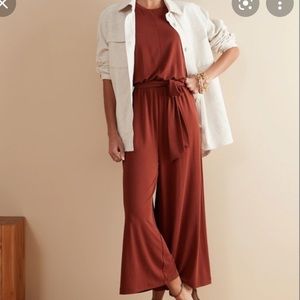 Sandwash Cropped Wide-Leg Jumpsuit